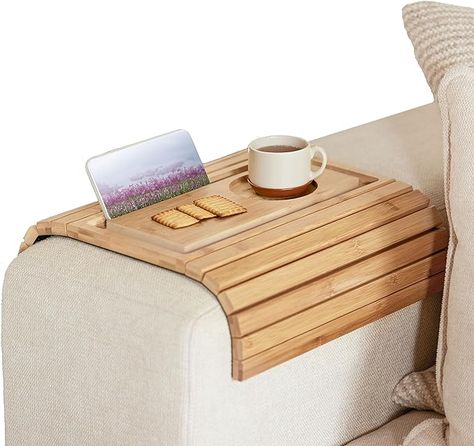 Amazon.com: Decore 1949 Sofa Arm Tray - Bamboo Couch Armrest Cup Holder Flexible Foldable Side Table with Non-Slip Base Perfect for Mug Cup, Snack, Phone, Tablet PC, or Remote Control Natural : Home & Kitchen Bamboo Couch, Foldable Side Table, Sofa Arm Tray, Couch Tray, Sofa Arm Table, Dogs With Jobs, Large Couch, Personalized Pencil Case, Custom House Portrait