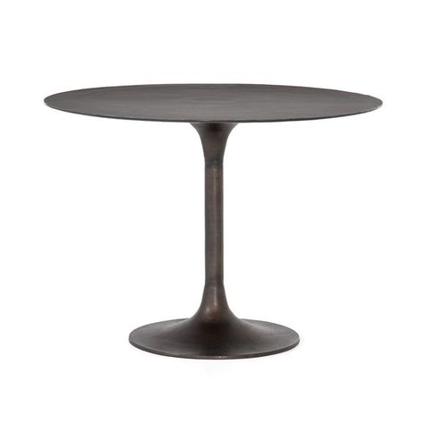 Simone Bistro Table-Antique Rust | Four Hands Look Book Aluminium Texture, Modern Bistro, Bistro Table Outdoor, Table Bistrot, Tulip Table, Pedestal Dining Table, Magnolia Homes, Four Hands, Modern Dining Table