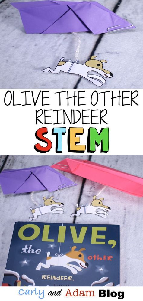 Reindeer Classroom Activities, Reindeer Day Kindergarten, Flying Reindeer Stem, Olive The Other Reindeer Craft, Olive The Other Reindeer Activities, Reindeer Stem, Stem Kindergarten, Olive The Other Reindeer, Christmas Stem Challenge