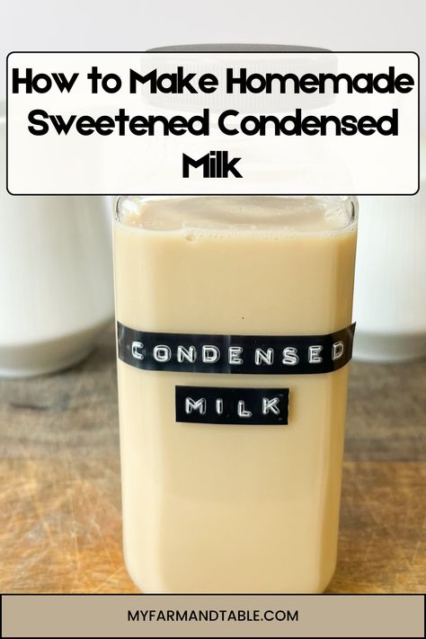 Learn How to Make Homemade Sweetened Condensed Milk with our easy, step-by-step recipe! Perfect for baking, desserts, or adding a touch of sweetness to your coffee, this rich and creamy homemade version is made with just a few simple ingredients. Say goodbye to store-bought cans and enjoy the fresh, delicious flavor of DIY condensed milk. Pin now to save this must-try recipe and elevate your homemade treats with this sweet essential! Sweeten Condensed Milk Recipe, Milk Candy Recipe, Homemade Evaporated Milk, Condensed Milk Uses, Condensed Milk Coffee, Homemade Sweetened Condensed Milk, Homemade Condensed Milk, Sweetened Condensed Milk Recipes, Coffee Desserts