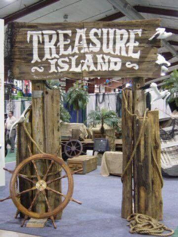 DO THIS IN WOODS WITH THE PLANKS TO GET TO IT Pirate Party Entrance, Pavilion Decor, Pirate Halloween Decorations, Pirate Halloween Party, Pirate Props, Services Logo Design, Mystery Island, Pirate Wedding, Pirate Room