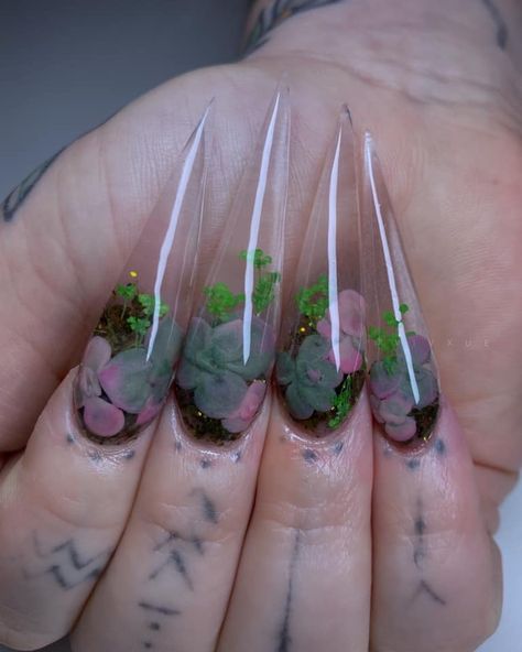 Image in Nails collection by Jasmine Tea on We Heart It Succulent Nails, Beauty Hacks Nails, Jasmine Tea, Anime Nails, Transparent Nails, Nail Design Inspiration, Nail Services, Succulent Garden, Prom Nails