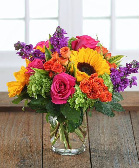 Florist Atlanta | Flower Delivery Atlanta GA | Carithers Flowers Colorful Flowers Arrangements, Sunflower Arrangements, Fall Flower Arrangements, Exotic Orchids, Hot Pink Roses, Popular Flowers, Flower Arrangements Diy, Fresh Flowers Arrangements, Theme Color