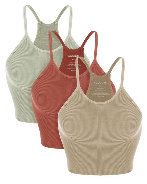 PRICES MAY VARY. Lightweight & Naked Feeling: This womens crop tank top is made of quality 80% nylon, 20% spandex fabric, super soft, lightweight, breathable, skin-friendly, durable and stretchy. Perfect chioce for your daily wear and workout. Fashion Style: Cropped length, ribbed kint design for a trendy exercise crop top look. The strap crop top for women is designed with the minimum number of seams for a more comfortable fit and increased mobility. Easy To Match: Basic casual camisoles for wo Edgy Classic Outfits, Fashion Sophisticated, Country Tank Tops, Classy Edgy, Edgy Classic, Straight Leg Jeans Outfits, Influencer Style, Wardrobe Fashion, Trend Forecast