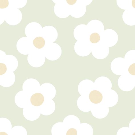 Our adorable Ditsy Daisy wallpaper is scattered with cuddly blooms that cheer up the wall, like a spring garden straight from a storybook. Plump as marshmallow clouds, each daisy is a little ball of joy. With its soft green hue, this daisy wallpaper is perfect for a baby’s nursery or child’s bedroom. Style Ditsy Daisy in soft green with playful animal-themed accents for a gender-neutral touch that sparks joy in every corner. Let the laughter blossom and the imagination soar in your child’s whimsical wonderland, where every day is a sunny adventure. Product Code: ILW50496 Finish: Flat Surface Washability: Not Washable Roll Size: 50cm x 10m Pattern Repeat: 50cm Application: Paste The Paper Cute Pastel Patterns, Sage Green Checkered Wallpaper, Marshmallow Clouds, Bedroom For Girls Kids, Spring Doormats, Hallway Wallpaper, Ipad Aesthetic, Daisy Wallpaper, Velvet Wallpaper