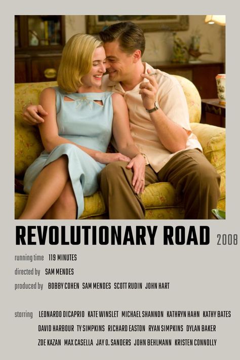 Revolutionary Road Movie, Revolutionary Road, John Hart, Movies To Watch Teenagers, Girly Movies, Great Movies To Watch, Film Poster Design, Alternative Movie Posters, Movie Poster Art