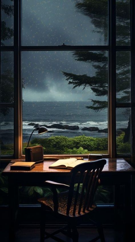 Writing Desk Aesthetic, Author Aesthetic, Aesthetic Writing, Rainy Summer, Moody Vibes, Writing Corner, Rainy Day Aesthetic, Aesthetic Cozy, Corner Window