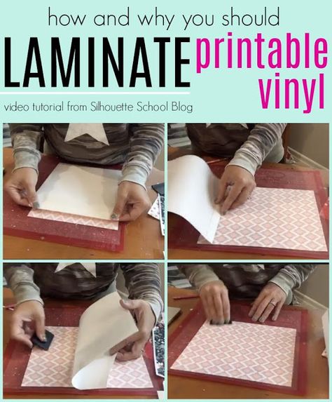 How (and Why) to Add Laminate Over Printable Vinyl (Video Tutorial) Laminator Ideas, Laminating Crafts, Heat Transfer Vinyl Tutorial, Silouhette Cameo, Registration Marks, Vinyl Projects Silhouette, Laminating Paper, Silhouette School Blog, School Video