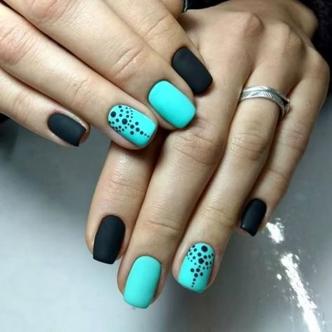 Black And Teal Nail Designs, Black And Teal Nails, Hockey Nails, Turquoise Nail Designs, Teal Nail Designs, Feather Nails, 2023 Nails, Teal Nails, Turquoise Nails