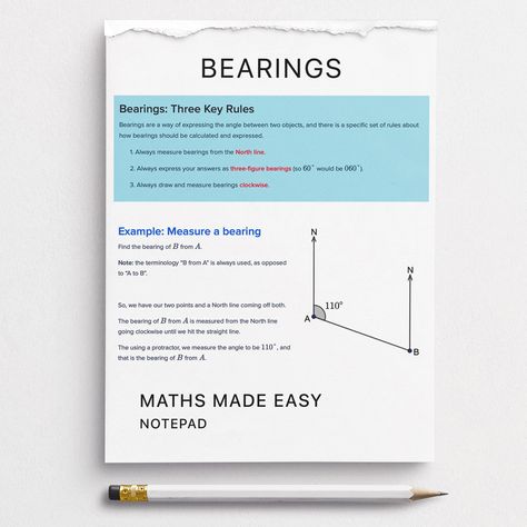 GCSE revision - Bearings 101 Gcse Maths Revision Foundation, Bearings Maths, Maths Study, 5th Grade Grammar, Igcse Maths, Maths Revision, Gcse Maths Revision, Literature Notes, English Literature Notes