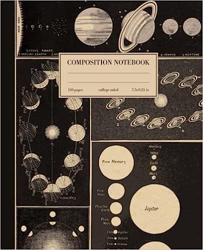 Composition Notebook College Ruled: Astronomy Space Planet Vintage Cover | Galaxy Science Aesthetic Journal For Back To School, Office, Work | Wide Lined: Wunderart, C.C.: Amazon.com: Books Sampul Notebook, Map Notebook, Science Aesthetic, Composition Notebook Covers, School Book Covers, Vintage Cover, Space Books, Book Cover Template, Notebook Cover Design