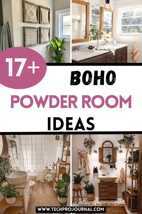 Not sure how to style your powder room? These boho powder room ideas combine unique patterns and natural materials for a cozy, laid-back vibe. Boho powder room ideas will inspire you to turn your small space into a peaceful retreat. Boho Powder Room Ideas, Boho Powder Room, Small Bathroom Mirrors, Powder Room Ideas, Bohemian Decor Inspiration, Boho Ideas, Boho Interior Design, Bohemian Theme, Tranquil Retreat