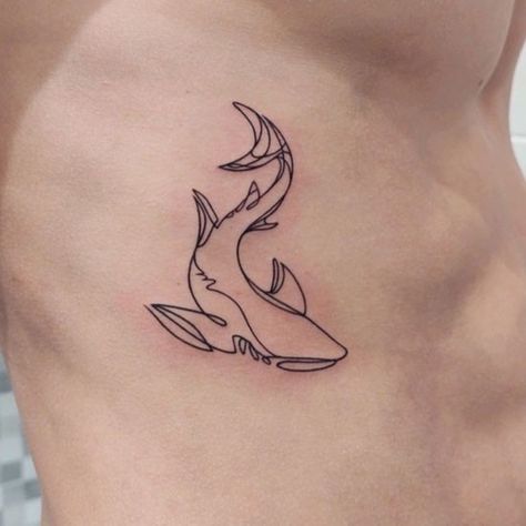 Shark Outline Tattoo, Simple Shark Tattoo, Shark Outline, Rib Tattoos For Women, Sagittarius Tattoo, Beginner Tattoos, Outline Tattoo, Sharpie Tattoos, Shark Tattoo