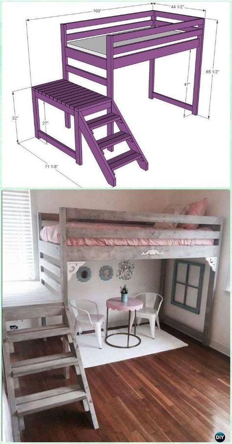 You might not have realized how many cool, creative and crafty options there are to make bunk beds a dream. Get it? Camp Loft Bed, Kids Bunk Bed, Bunk Bed Plans, Koti Diy, Diy Loft Bed, Bunk Beds With Stairs, Bunk Bed Designs, Kids Bunk Beds, Bed Plans