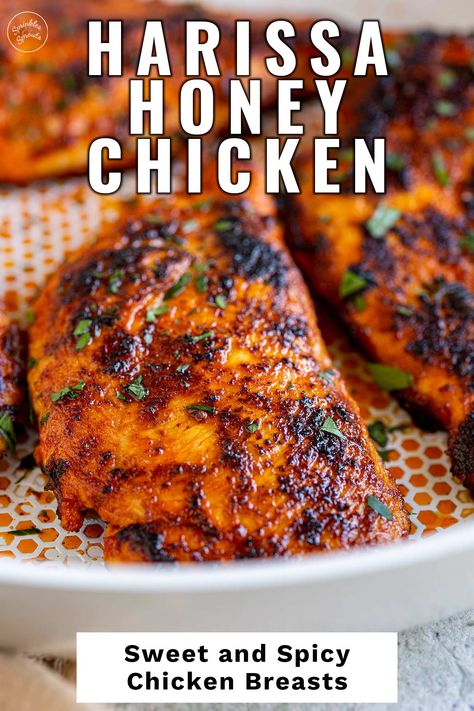 Honey Marinade For Chicken, Harissa Honey Chicken, Honey Chicken Breast, Marinating Chicken, Harissa Recipes, Honey Chicken Recipe, Sprouts Recipes, Funky Chicken, Homestead Recipes