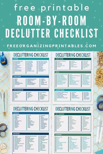 This free printable declutter checklist is a room by room list of things to declutter so you can get rid of your unwanted items quickly and easily! | #declutter #decluttering #tidyup #organizing Free Organizing Printables, Cleaning Checklist Printable Free, Decluttering List, Room List, Organizing Printables, Things To Declutter, Cleaning Checklist Printable, Room Checklist, Declutter Checklist