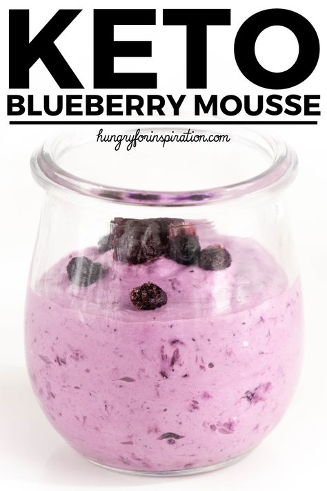 Sugar-Free Keto Blueberry Mousse with only 4.7g net carbs per serving! Easy to make with only 4 ingredients needed. Your new favorite keto dessert & keto treat! #ketomousse #blueberryrecipes #ketodessert #lowcarbdesserts #ketotreat Keto Mousse, Blueberry Mousse, The Best Keto Recipes, Mousse Mascarpone, Keto Blueberry, Best Keto Recipes, Desserts Keto, Postre Keto, Keto Mug Cake