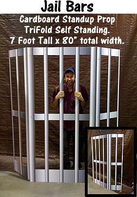 Cardboard Box jail | visit dinorentosstudios com Cardboard Jail Cell, Diy Jail Cell Prop, Jail Cell Prop, Jail Bars, Paul And Silas, Destination Imagination, Cardboard Standup, Books Display, Interactive Events