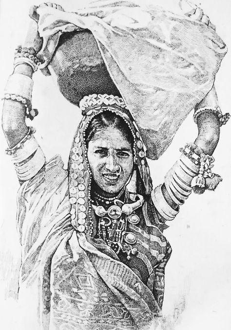 Rajasthani Drawing, Balochistan Culture, Sketch Hatching, Lady Sketch, Artwork Reference, Brother And Sister Tattoo Ideas, Micron Pen Art, Sister Tattoo Ideas, Art Competition Ideas