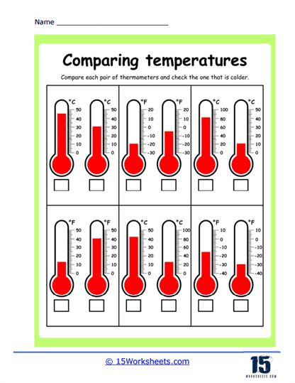 Temperature Worksheet, Holiday Science, Kindergarten Social Studies, Daily Weather, Math Measurement, Free Math Worksheets, Temperature Measurement, Practical Life, Free Math