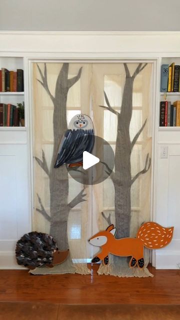 Jen Buchheit on Instagram: "Spooky Cheesecloth Trees 🌕

This year our Halloween party is going to be spooky forest themed! I made these trees on cheesecloth for the party to make everything a little more spooky. 

I cut out tree and branch shapes from black paper, then hot glued the paper on long pieces of cheesecloth. I also made a few cardboard cutouts of woodland creatures and I think I'm going to make Halloween costumes for the animals next!

#kidcrafts #easycrafts #halloweencrafts #papercrafts #cardboardcrafts #pretendplay #diyhalloween" Make Halloween Costumes, Spooky Forest, Make Halloween, Cardboard Cutouts, Christmas Ornament Crafts, Cardboard Crafts, Ornament Crafts, Woodland Creatures, Cheese Cloth