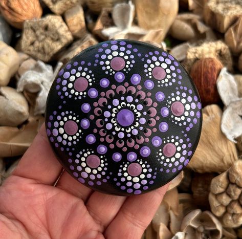 Hand Painted OOAK Dot Art Mandala Stone - Painted Stone Art - Meditation Stone - Mandala Rocks - Stone Painting - Rock Art Sacred Circle, Stone Pictures, Meditation Stones, Mandala Rocks, Mandala Stones, Mandala Painting, Stone Rocks, Dots Art, Stone Art