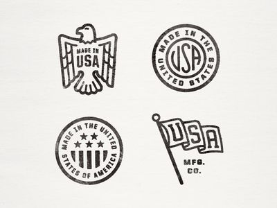 Made in America by Alex Roka Lunch Stickers, American Logo, Black And White Logo, Vintage Logos, Inspiration Logo Design, Inspiration Logo, Badge Logo, Ex Machina, Badge Design