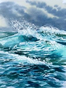 Choppy Water 9 x 12 inches Watercolour on Watercolour Paper Choppy Water, Water Patterns, Water Sea, Ocean Painting, Watercolour Paper, Sea And Ocean, Sea Ocean, Art Class, Art Classes