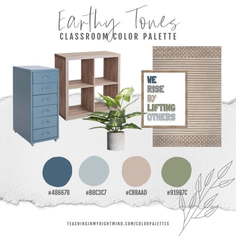 Classroom Color Palette, Middle School Classroom Themes, Classroom Color Scheme, Neutral Classroom, Middle School Classroom Decor, Perfect Classroom, Classroom Makeover, Modern Classroom, Inclusion Classroom