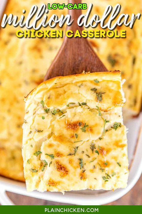 Cottage Cheese Sour Cream, Million Dollar Chicken Casserole, Eggs Cottage Cheese, Chicken Quiche, Million Dollar Chicken, Low Carb Chicken Casserole, Chicken Mozzarella, Low Carb Tacos, Low Carb Casseroles