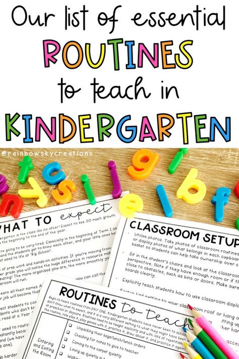 Routines To Teach, Transitional Kindergarten Classroom, Kindergarten Routines, Kindergarten Goals, Beginning Of Kindergarten, Transitional Kindergarten, Self Contained Classroom, Get Organised, Sight Words Kindergarten