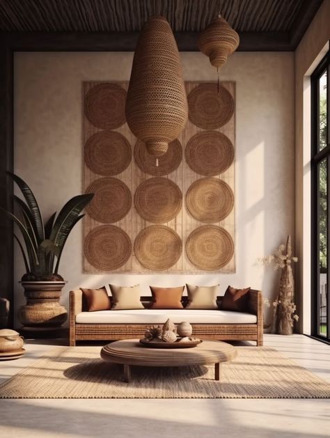 Bali Inspired Interior, Artisinal Interior Design, Bali Inspired Living Room, Bali Living Room, Oasis Interior Design, Bali Inspired Home, Interior Design Tropical, Bali Living, Bali Interior