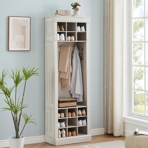 Mudroom Storage Cabinet, Tall Closet, Closet Shoe Organizer, Shoe Rack For Closet, Shoe Storage Mudroom, Wooden Shoe Rack, Wooden Shoe Cabinet, Shoe Organizer Entryway, Coat Rack With Storage