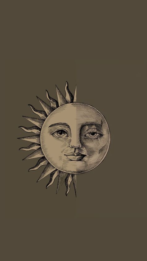 Moon Sun Background, Vintage Moon Wallpaper, Sun And Moon Background, Lua Aesthetic, Sun And Moon Wallpaper, Sun Wallpaper, Instagram Poster, Hd Flower Wallpaper, Bohemian Wallpaper