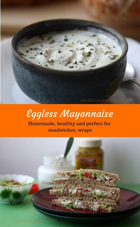 Eggless Mayonnaise - whats cooking mom Healthy Mayonnaise Recipe, Eggless Mayonnaise Recipe, Eggless Mayonnaise, Healthy Mayonnaise, Whats Cooking, Easiest Recipes, Vegetarian Salad, Mayonnaise Recipe, Pasta Primavera