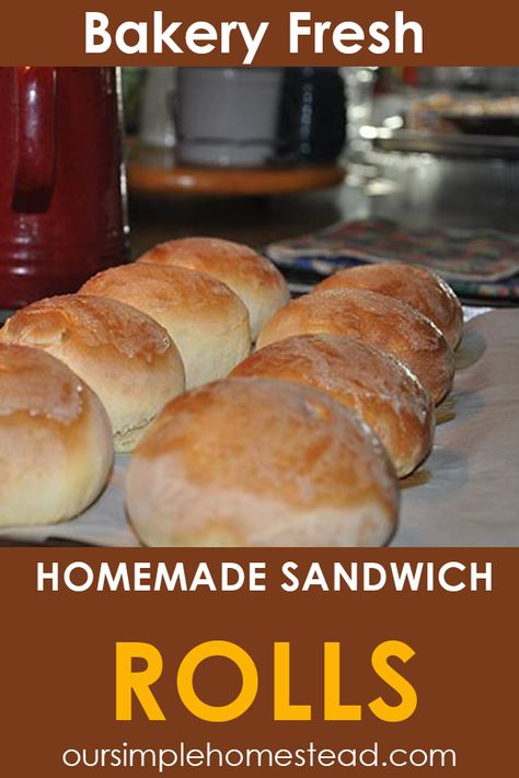 Bread Machine Sandwich Rolls, Quick Sandwich Rolls, Breakfast Plating, Sandwich Roll Recipe, Simple Homestead, Rolls Baking, Sandwich Buns, Homemade Sandwich Bread, Sandwich Rolls