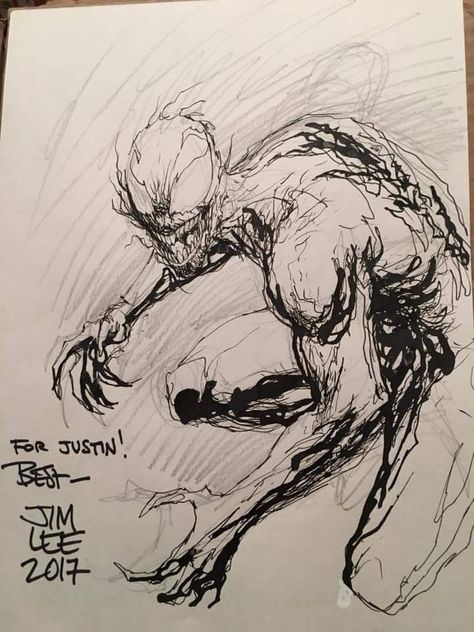 Carnage Drawing Sketch, Manga Comic Sketch, Scary Spiderman, Comic Poses Reference, Carnage Drawing, Carnage Art, Venom Sketch, Spiderman Comic Art, Jim Lee Art