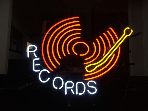 Record Store Logo, Vynl Records, Record Store Branding, Record Label Aesthetic, Aesthetic Record Store, Record Store Aesthetic, 70s Record Store, 80s Record Store Aesthetic, 90s Record Store Aesthetic