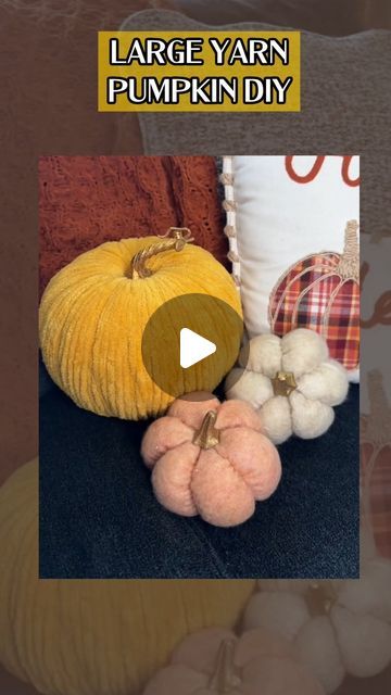 Rosa Enid on Instagram: "Large Yarn Pumpkin DIY! 🎃🍂   This DIY is super easy and fun to do! All you need is a foam pumpkin and some yarn!   Start by taking the stem off the pumpkin, then you are going to carve a hole in the middle. Loop your yarn through the pumpkin, make a knot and start wrapping it around. Once the entire thing is covered, you’re going to glue the stem back onto the pumpkin.   I love how this turned out, and the best part is you can make it any color or texture that you want!   #falldiy #fallcrafts #yarncrafts #pumpkindiy #pumpkinseason #fallideas" Diy Pumpkins, Pumpkin Diy, Country Flowers, Flowers Cards, Fiber Crafts, Creation Station, Foam Pumpkins, Pool Noodle, Fall Things