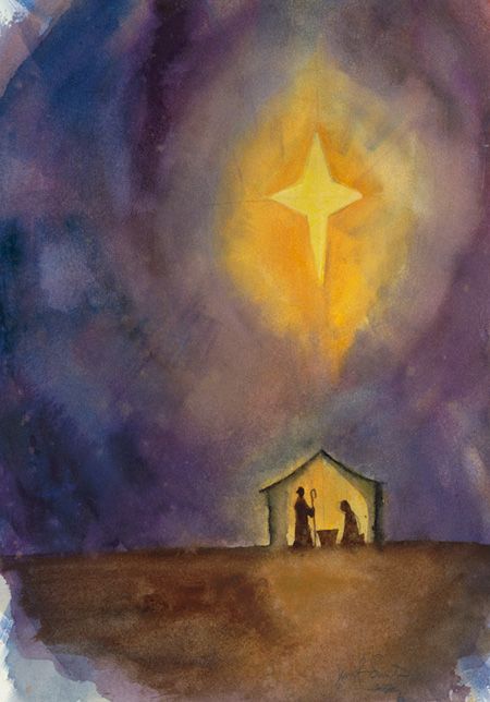 Nativity by Jennifer Smith Greene Nativity Illustration, Nativity Watercolor, Watercolor Nativity, Nativity Painting, Matthew 2, Chirstmas Decor, 3 Kings, 25 December, Chalkboard Drawings