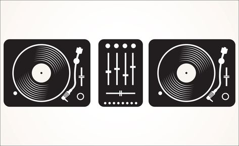 Dj Tattoo, Dj Pics, Dj Mixing, Image Simple, Vinyl Record Art, Vinyl Music, Travel Tattoo, Turntable, Tattoo Drawings