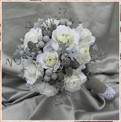 Winter Wedding Bouquet - No idea where to start searching for the right solution for your needs? Look no further, check out Amazon for everything you need. Winter Bridal Bouquets, Fake Flower Bouquet, Tall Wedding Centerpieces, Wedding Reception Backdrop, Red Bouquet Wedding, Winter Wedding Bouquet, Silver Bridesmaid, Wedding Reception Flowers, Winter Bouquet