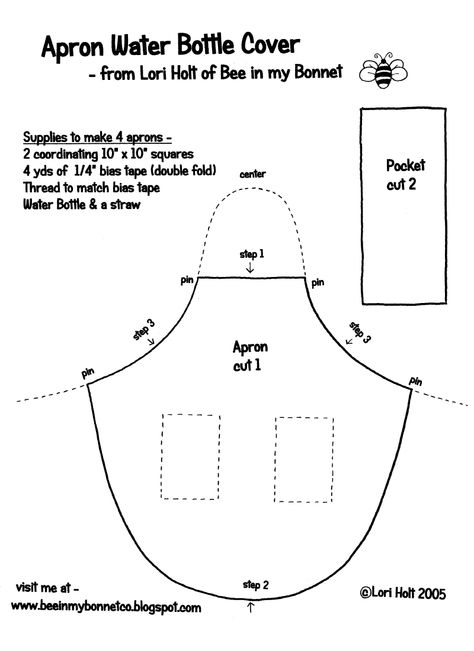 85611115-Apron-Water-Bottle-Pattern-001.pdf - Google Drive Santa Claus Manualidades, Bottle Aprons, Wine Bottle Dressing, Christmas Applique Patterns, Cloth Projects, Wine Apron, Apron Pattern Free, Bottle Dressing, Apron Pattern