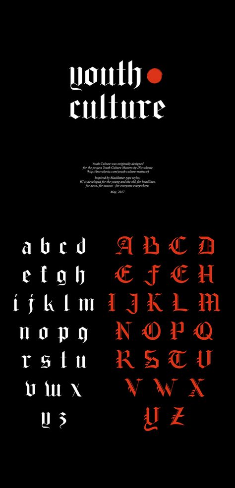 Youth Culture Font - Free Blackletter Typeface Bauhaus Typography, Blackletter Typeface, Gothic Typeface, Type Design Inspiration, Typography Fonts Alphabet, Typographie Logo, Alfabet Font, Typography Logo Inspiration, Typography Tattoo