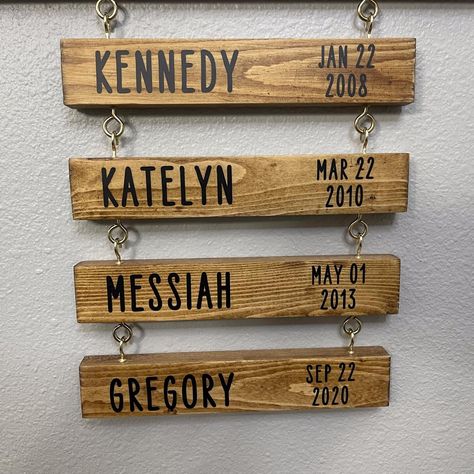 🏡✨ Introducing our customizable “Our Family, Our Life, Our Story, Our Home” Wood Sign! 🌟 Add a personal touch with your kids’ names and birthdates to celebrate the beautiful chapters of your family’s journey. Make your house a home filled with love and memories. Order now and let your walls tell your unique story! #FamilyLove 🛍️ www.shopHKD.com ✨We Build Smiles✨ #homedecor #customwoodsigns #cherishedmemories #personalizedgift #familyjourney #personalizedgifts #woodsigns #custommade #persona... Family Name Signs Wood, Family Name Plaques, Est Signs Diy Family Names, Family Name Plaques Wall Hangings, Engraved Wood Family Name Sign, Wooden Family Name Sign, Wood Signs For Home, Family Name Signs, Custom Wood Signs