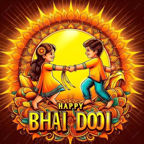 Happy bhai dooj | Premium AI-generated image Happy Bhai Dooj Images, Bhai Dooj Images, Happy Bhai Dooj, Beauty Salon Posters, Diwali Pictures, Bhai Dooj, Glittery Wallpaper, Hindu Festivals, Beauty Salon