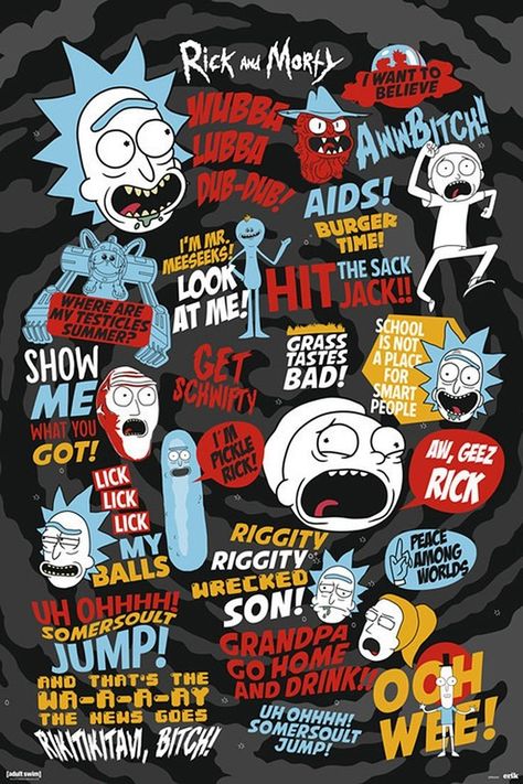 Morty Quotes, Rick E Morty, Rick And Morty Image, Rick And Morty Quotes, Rick And Morty Drawing, Poster Marvel, Rick And Morty Characters, Rick And Morty Poster, Poster Quotes