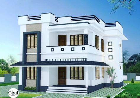 1650 Sq Ft 3BHK Beautiful Double Floor House And Free Plan - Engineering Discoveries New Model House, Dekorasi Bohemia, Two Story House Design, 2 Storey House Design, House Roof Design, Affordable House Plans, Small House Front Design, House Balcony Design, Two Story House