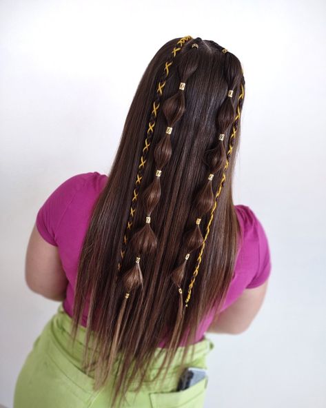 Bead Hairstyles, Gold Clips, Hair Rings, Hair Beads, Braided Hairstyles, Hair Wrap, Braids, Long Hair Styles, Tattoos