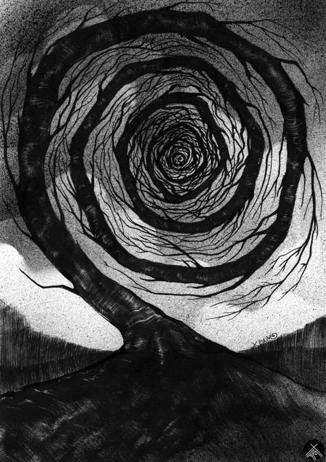 Spiral Tree, Perfect Life, A Tree, Fantasia, Art Images, My Favorite, Sketch, Black And White, Black